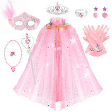 Fedio Princess Cape Set 11Pcs Princess Costume Dress Up Clothes For Girls Toddler Princess Dress Up For Girl 38 Birthday Gift