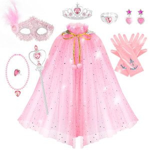 Fedio Princess Cape Set 11Pcs Princess Costume Dress Up Clothes For Girls Toddler Princess Dress Up For Girl 38 Birthday Gift