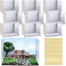 10 Pcs Diorama Kit Diorama Box Cardboard Diorama Project With Double Sided Tapes For Display Diy Dollhouse Birthdays White 11