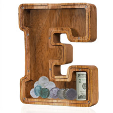 Fao Thuofyr Extra Large Wooden Piggy Bank Piggy Bank For Kids Piggy Bank Girls Piggy Bank For Boys Alphabet E Money Bank Coin