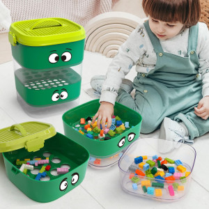 4 Tray Toy Blocks Sorter Sifter Cute Portable Storage Brick Box For Lego Blocks Three Different Size Sorter Perfect For Multip