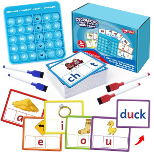 Torlam Cvcc Ccvc Word Games Sight Words Flash Cards Spelling Reading Learning Phonics Games For Kids Speech Therapy Toy Kin