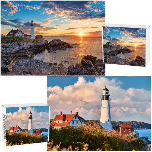 2 Pack Puzzles For Adults 1000 Pieces Lighthouse Puzzles Jigsaw Puzzles For Adults 1000 Pieces And Up For Women Mom Teache