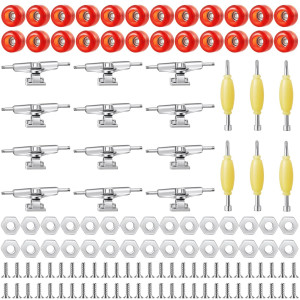 Jexine 6 Sets Diy Fingerboard Kit Fingerboard Accessories Mini Finger Skateboard Parts Include 12 Brackets 54 Screws 30 Nuts 6 S