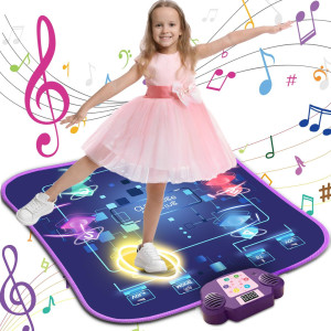 Bkm Dance Mat Toys For Girls Age 312 6Light Button Dance Pad Gifts For Girls Bluetooth 5 Modes 3 Challenge Levels Christ