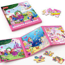 Synarry Unicorn Mermaid Princess Magnetic Puzzles For Toddlers 35 Girls 20 Pieces Travel Puzzles For Kids Ages 46 Car Airpla