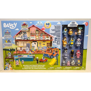 Bluey New 2023 Ultimate Mega Set 40 Piece 4 Sets In One Mega Playset Complete Extended Heeler Family Friends 14 Characte