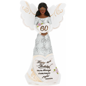 Pavilion Happy 60Th Birthday 6 Ebony African American Angel Figurine Religious Best Friend Bestie Bff God Jesus Lover Chris