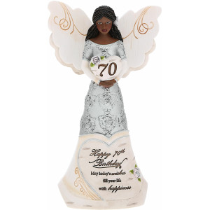 Pavilion Happy 70Th Birthday 6 Ebony African American Angel Figurine Religious Best Friend Bestie Bff God Jesus Lover Chris