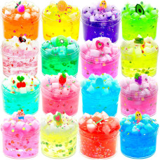 16Pack Jelly Cube Slime Kit Super Soft And Nonsticky Birthday Gifts For Girl And Boys Party Favor And Great Birthday Gift