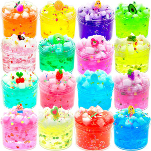 16Pack Jelly Cube Slime Kit Super Soft And Nonsticky Birthday Gifts For Girl And Boys Party Favor And Great Birthday Gift