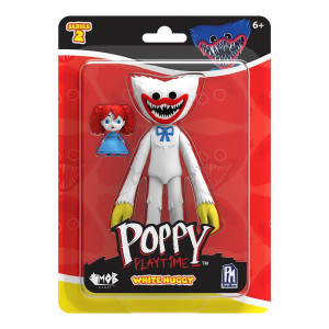 Poppy Playtime White Huggy Wuggy Action Figure 5 Tall Posable Figure Series 2