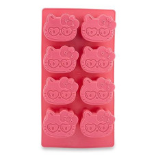 Sanrio Hello Kitty Hearts Flexible Silicone Ice Cube Tray In Character Shapes | Reusable Ice Mold For Freezer | Makes 8 Cubes