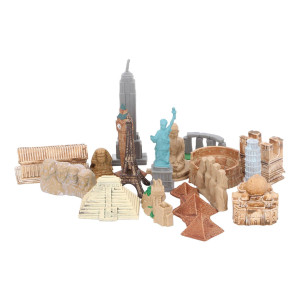 17Pcs Miniature Ancient Buildings Toys Around The World City Miniatures Buildings Egyptian Pyramid Model Kit Ancient Egypt Toys