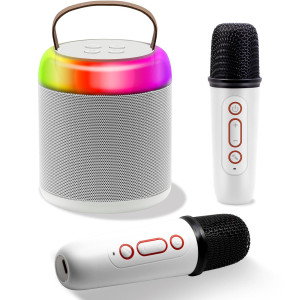 Newest Portable Karaoke Machine Portable Bluetooth Speaker With 2 Wireless Microphone For Kids Adults Birthday Gifts For Boys A