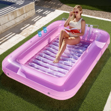 Sloosh Xl Inflatable Tanning Pool Lounge Float 85 X 57 Extra Large Sun Tan Tub Adult Pool Floats Raft For Pool Sunbathing S