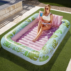 Sloosh Xl Inflatable Tanning Pool Lounger Float For Adults 85 X 57 Extra Large Suntan Tub Pool Floats Sun Tan Tub Ice Bath