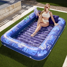 Sloosh Inflatable Tanning Pool Lounger Float For Adults 85 X 57 Extra Large Suntan Tub Pool Floats Sun Tan Tub Ice Bath Tub