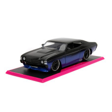 Pink Slips 124 W5 1971 Chevy Chevelle Ss Diecast Car Wbase Toys For Kids And Adultsblueblack Gradient