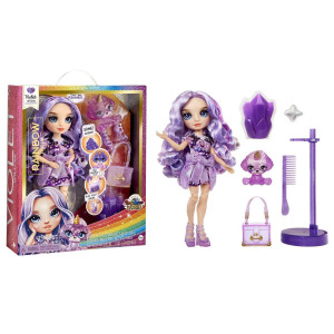 Rainbow High Fashion Doll With Slime Pet Violet Purple 28 Cm Shimmer Doll With Sparkle Slime Magical Pet And Fashion Ac