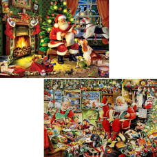 2 Pack Christmas Puzzles Santa Claus Surprise Gifts Christmas Decorations Jigsaw Puzzles For Adults 1000 Pieces And Up For W