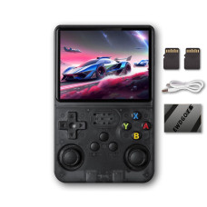 R36S Handheld Game Console 35 Inch Preinstalled Emulator System Transparent Black 32Gb64Gb