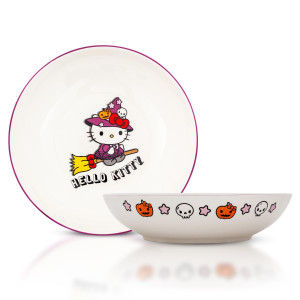 Sanrio Hello Kitty Witch 9-Inch Large Ceramic Coupe Dinner Bowl For Serving Pasta, Salad, Cereal