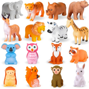 Wqthe Baby Bath Toys For Infants 612 Toddlers 13 No Hole Bathtub Toys Animals Combo 16 Pcs With Mesh Bag