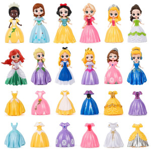 Bicakza 12Pack Princesses With 24Pack Clothing Princess Deformation Toys For Girls Perfect Decorative Idea For Fun Play Party F