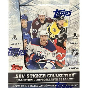 2023 2024 Topps Exclusive Nhl Hockey Huge Factory Sealed 50 Pack Sticker Box With 250 Brand New Mint Stickers Try For Your Favorite Superstars And Rookies