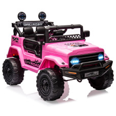 Hetoy Electric Car For Kids 12V Ride On Truck Car With Remote Control Spring Suspension Led Lights Music 3 Speeds