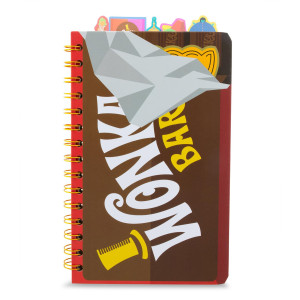 Silver Buffalo Willy Wonka Bar 5-Tab Spiral Notebook With 75 Sheets | Notepad Journal, Stationery Paper | 5 X 8 Inches
