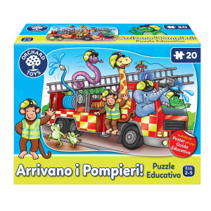 Orchard Toys Firefighters Come Educational Puzzle 20 Pieces For Children From 2 To 5 Years Italian Edition Large Orc0303It