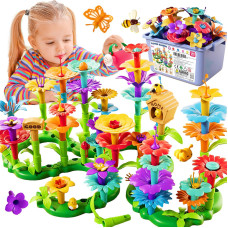 Funzbo Flower Building Toys Toddler Toys For 3 Year Old Stacking Toys For Kids Girls Boys Birthday Gifts For Girls Stem Ed