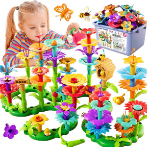 Funzbo Flower Building Toys Toddler Toys For 3 Year Old Stacking Toys For Kids Girls Boys Birthday Gifts For Girls Stem Ed