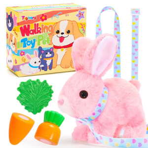 Tagitary Plush Toys Bunny Toys For Kids With Sounds Can Walk Wiggle Ears Twitch Mouth And Nose Hopping Interactive Electronic Ra