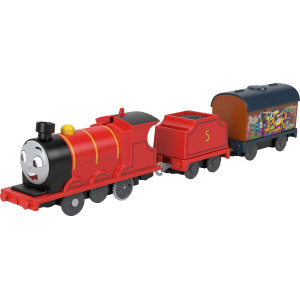 Thomas Friends Motorized Toy Train Graffiti James Batterypowered Engine With Tender Cargo Car For Pretend Play Preschool Ki