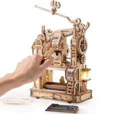 Robotime Printing Press Wooden Puzzle 3D Puzzles For Adults And Teens Mechanical Wooden Model To Build Unique Toy House Warmi