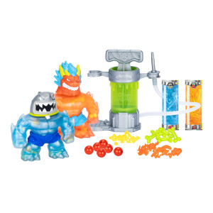 Heroes Of Goo Jit Zu Hero Creator Bundle With 2 Action Figures And 6 Unique Goo Fillings Mix Fill Create Your Own Stretchy B