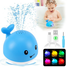 Gigilli Baby Bath Toys Boys Pool Toys Bath Fountain Water Table Spray Toy 612 1218 Months Boys Light Up Whale Bath Toy Sprin