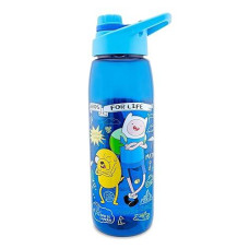 Silver Buffalo Adventure Time Bros For Life Water Bottle With Screw-Top Handle Lid | Large Plastic Sports Jug | Holds 28 Ounces