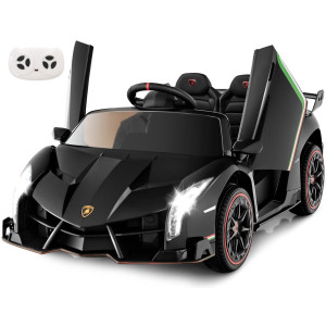 Infans 2 Seater Kids Ride On Car 12V 4Wd Licensed Lamborghini Veneno Powered Electric Vehicle With Hydraulic Doors Rocking Mod