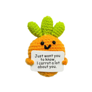 Aabxx Funny Mini Positive Potato3 In Cute Crochet Doll With Positive Cardsoft Wool Knitting Toy Decoration Encouragement Suppo