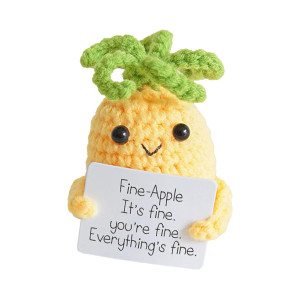 Aabxx Funny Mini Positive Potato3In Cute Crochet Doll With Positive Cardsoft Wool Knitting Toy Decoration Encouragement Suppor