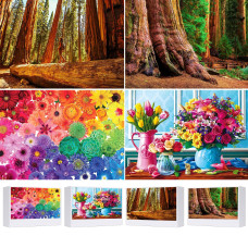 Puzzles For Adults 4 Pack 1000 Pieces Jigsaw Puzzles Flowers Bloom Nature Landscape Scene Travel Challenging Puzzle Perfect For