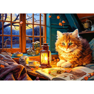 1000 Piece Puzzle For Adults Reading Cat Puzzles For Adults 1000 Piece Cute Kitten Jigsaw Puzzles 1000 Pieces Cozy Cabin 1000 Pi