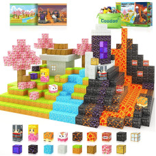 Magnetic Blocks - Build Mine Magnet World Magic Portal Set, Magnetic Tiles Building Blocks Toddler Toys Stem Sensory Outdoor Toys For 3+ Year Old Boys & Girls, Creative Kids Games Kids Toys 84Pcs