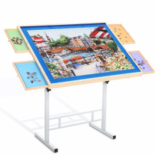 Bittpicc Puzzle Table For Adults With Drawers 1500 Piece Jigsaw Puzzle Table With Legs Adjustable Tilting Puzzle Board Table Wit