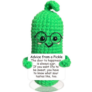 Mhryez Advice From A Pickle Crochet Funny Gifts Knitting Doll Ornaments Funny Reduce Pressure Pickle Toy Birthday Gifts For Fr