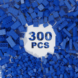 Webrick 300 Pcs Classic Building Bricks Blue Bulk Bricks Compatible With Lego And Major Brands Parts And Pieces Creative Build